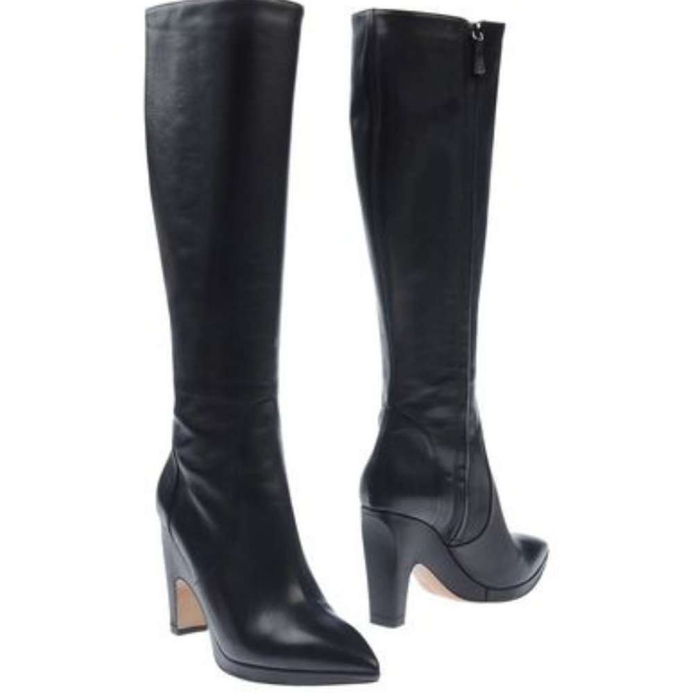 NIB $780 Pollini leather knee-high boots. IT 40 US 9